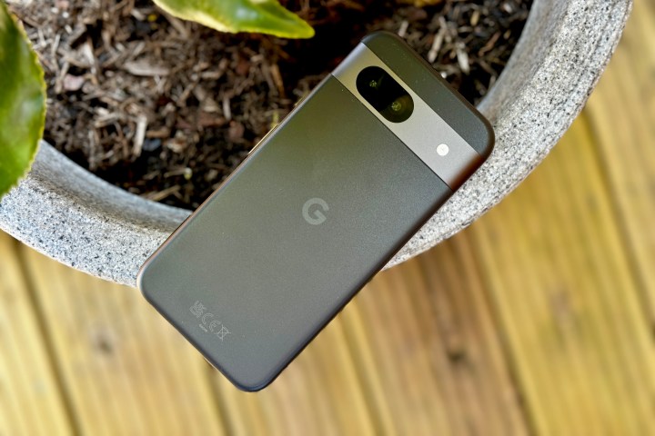 Alt text: Back view of the Google Pixel 8a.