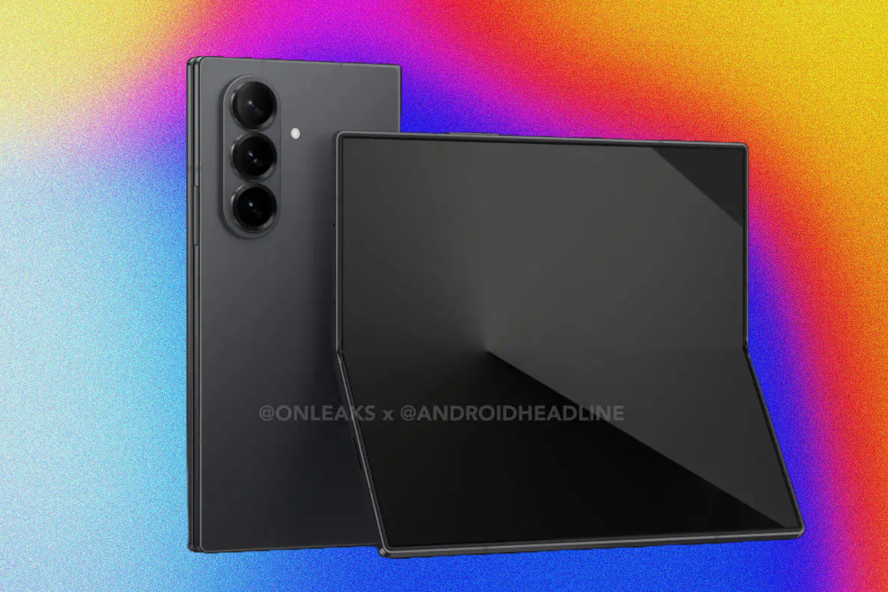 Leaked render of the Samsung Galaxy Z Fold 7 showing its front and rear profiles.