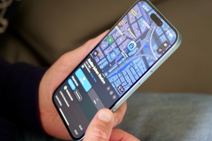 Apple Maps on the Apple iPhone 16 Plus.