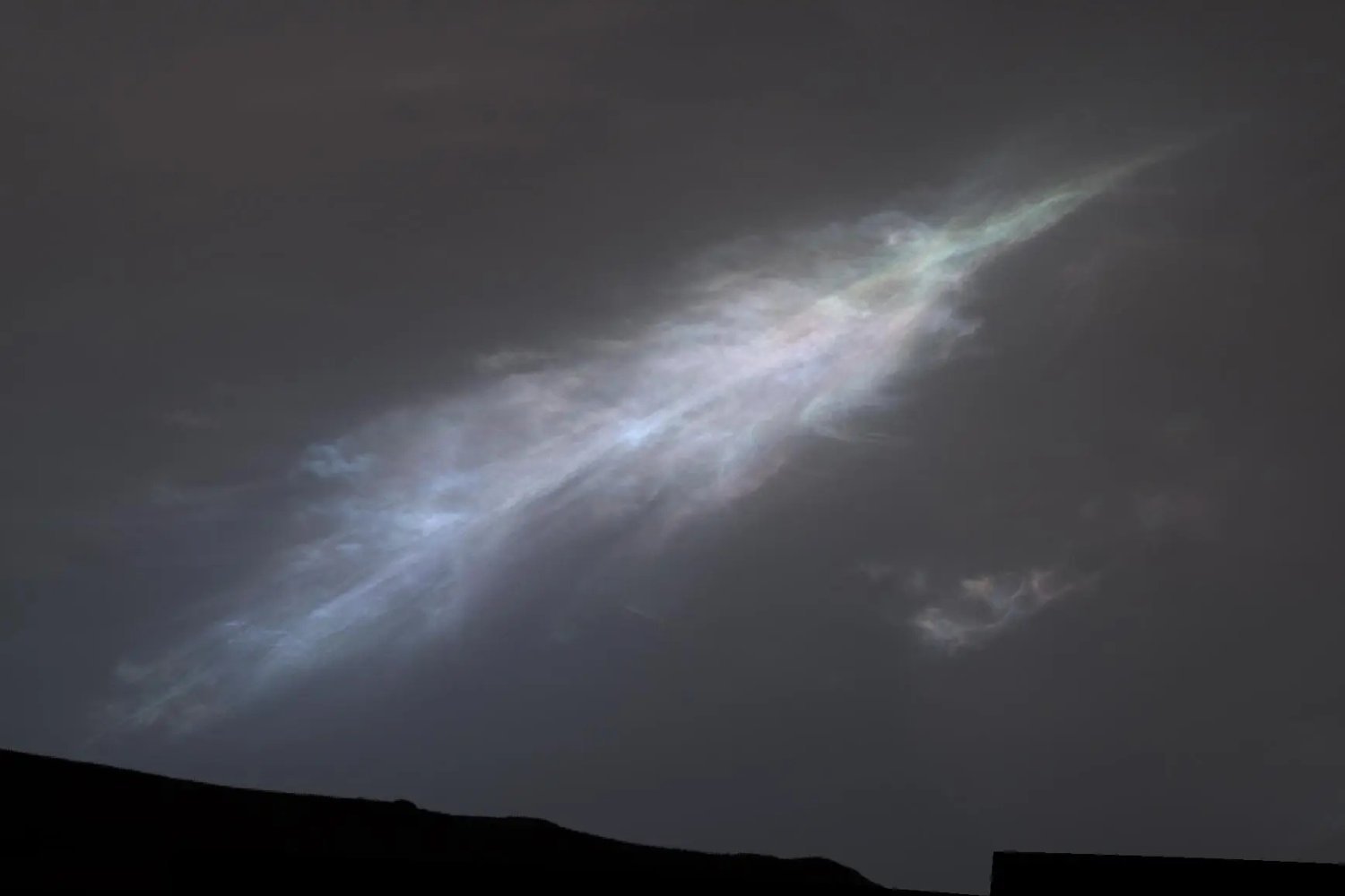 Iridescent Clouds Light Up the Martian Twilight Sky