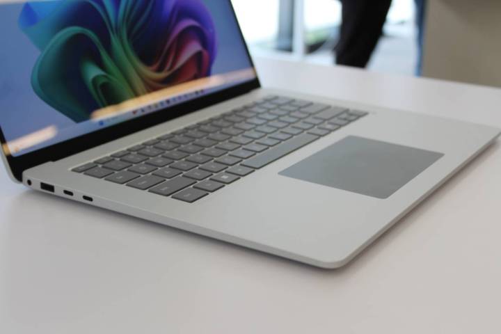 The keyboard and trackpad on the new Surface Laptop.