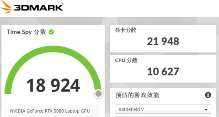 Leaked 3DMark Time Spy result of RTX 5080 laptop GPU