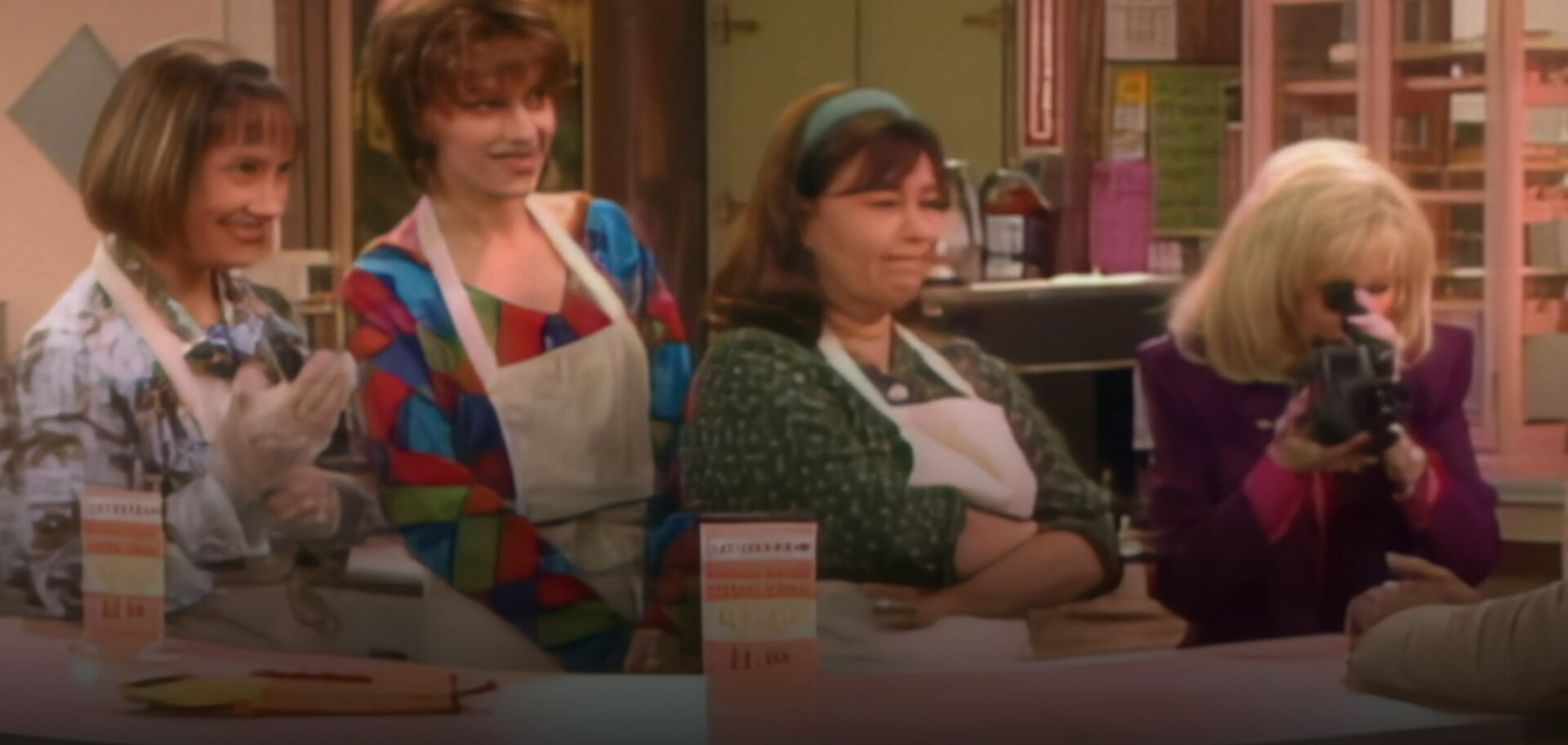 Distorted text on a menu in Roseanne