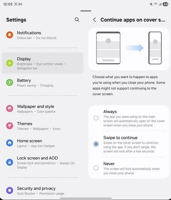 Google Swipe to Continue feature.