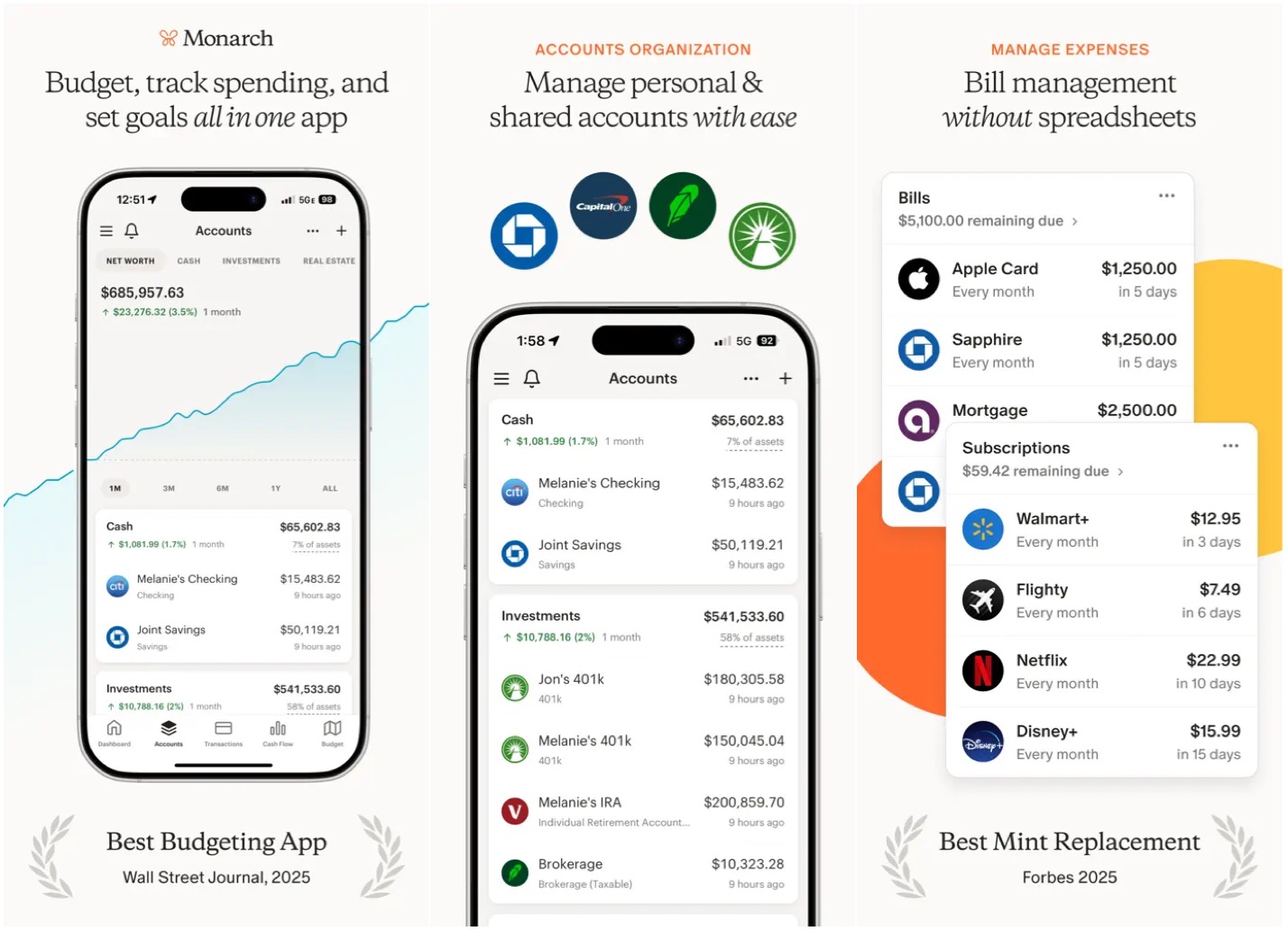 Monarch Money app.