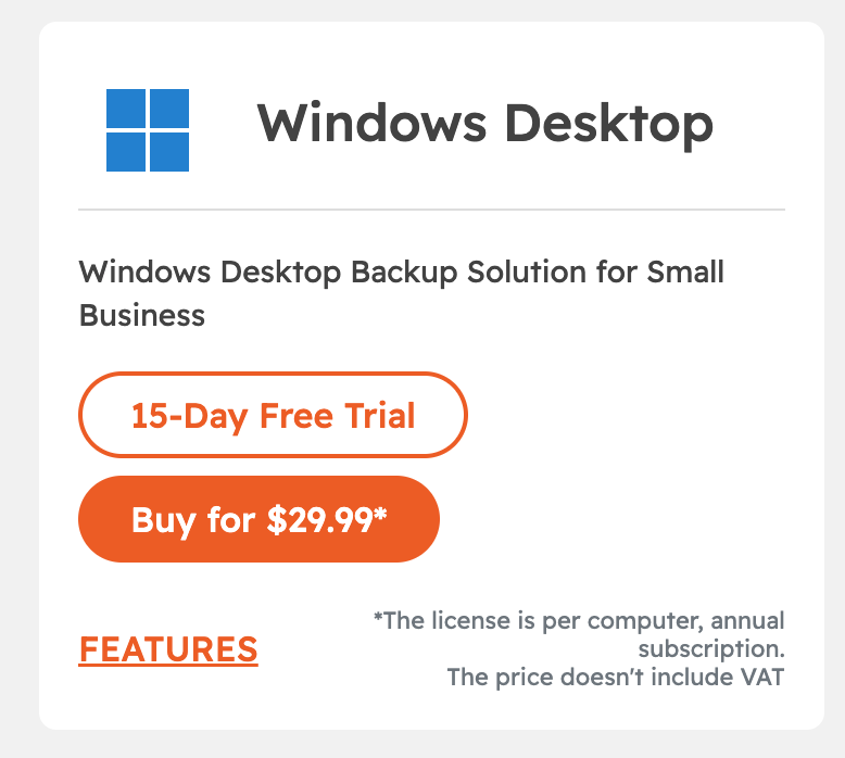 MSP360 Desktop Backup Pricing