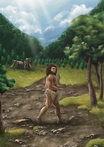 An artistic rendering of a Denisovan man.