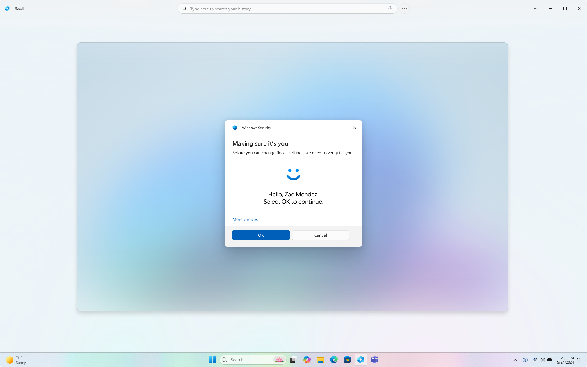 Microsoft Recall Windows Security 1