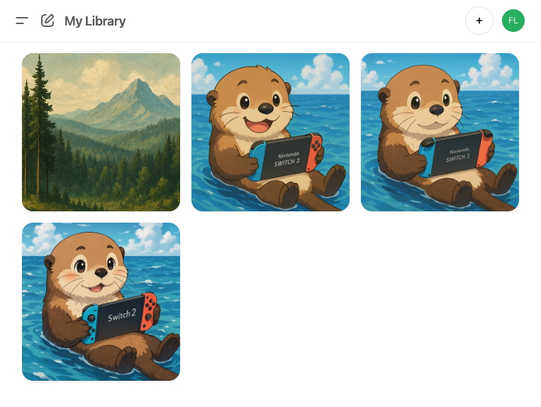 ChatGPT library screenshot.