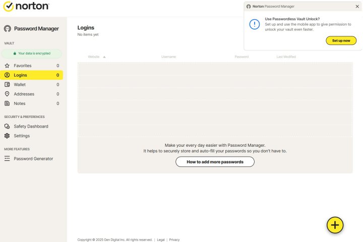 It was easy to set up Norton Password Manager and import logins.