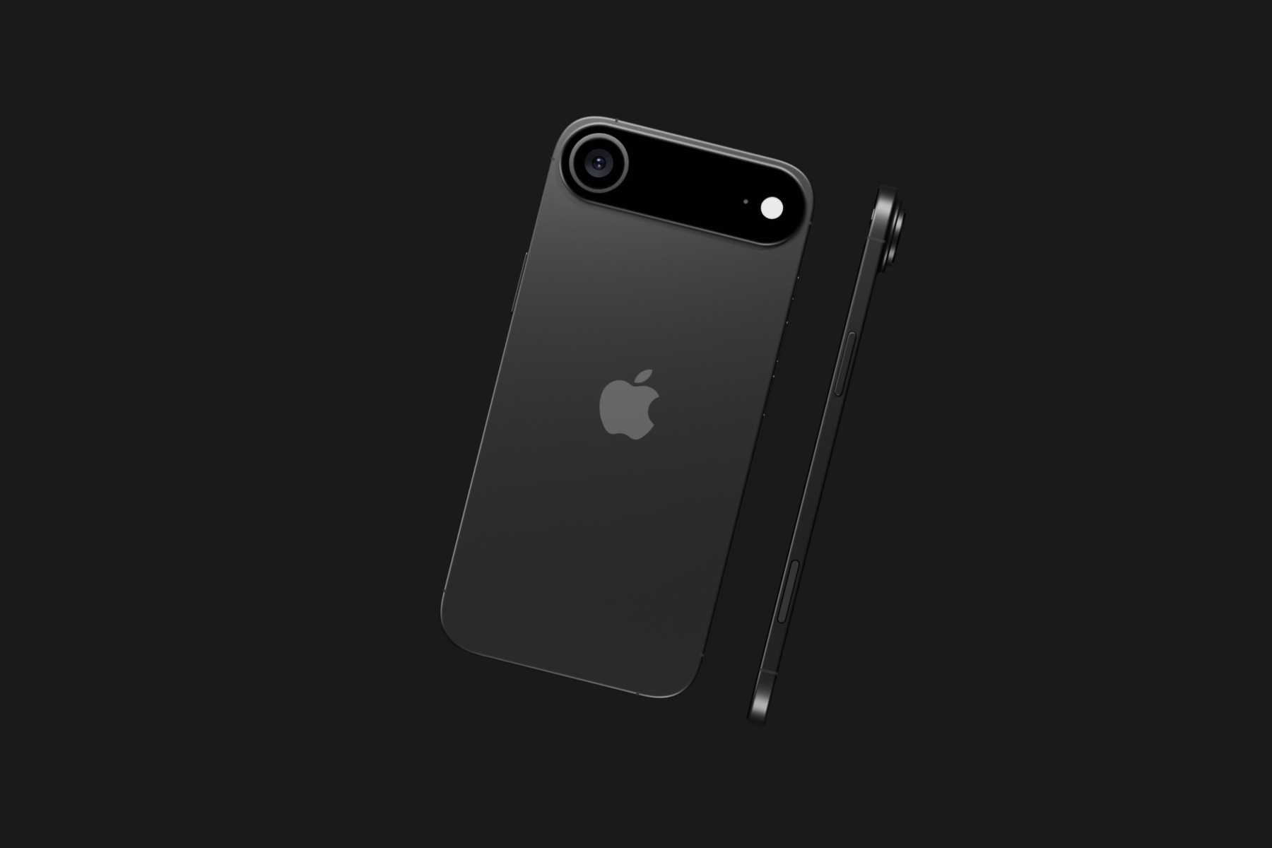 alt text: A close-up render of the iPhone 17 Air, highlighting its single-lens pill-shaped camera bar.