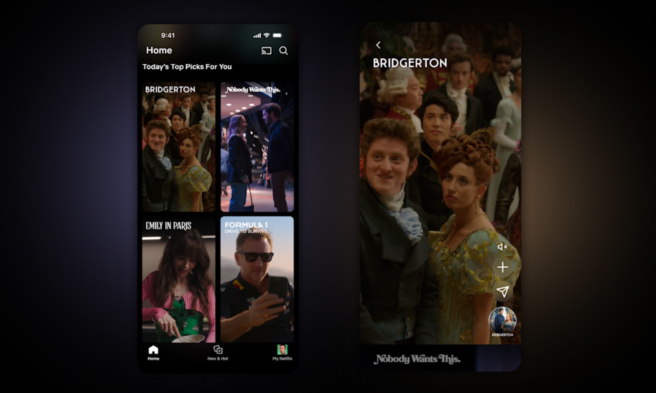alt: A user browsing the Netflix vertical video feed.