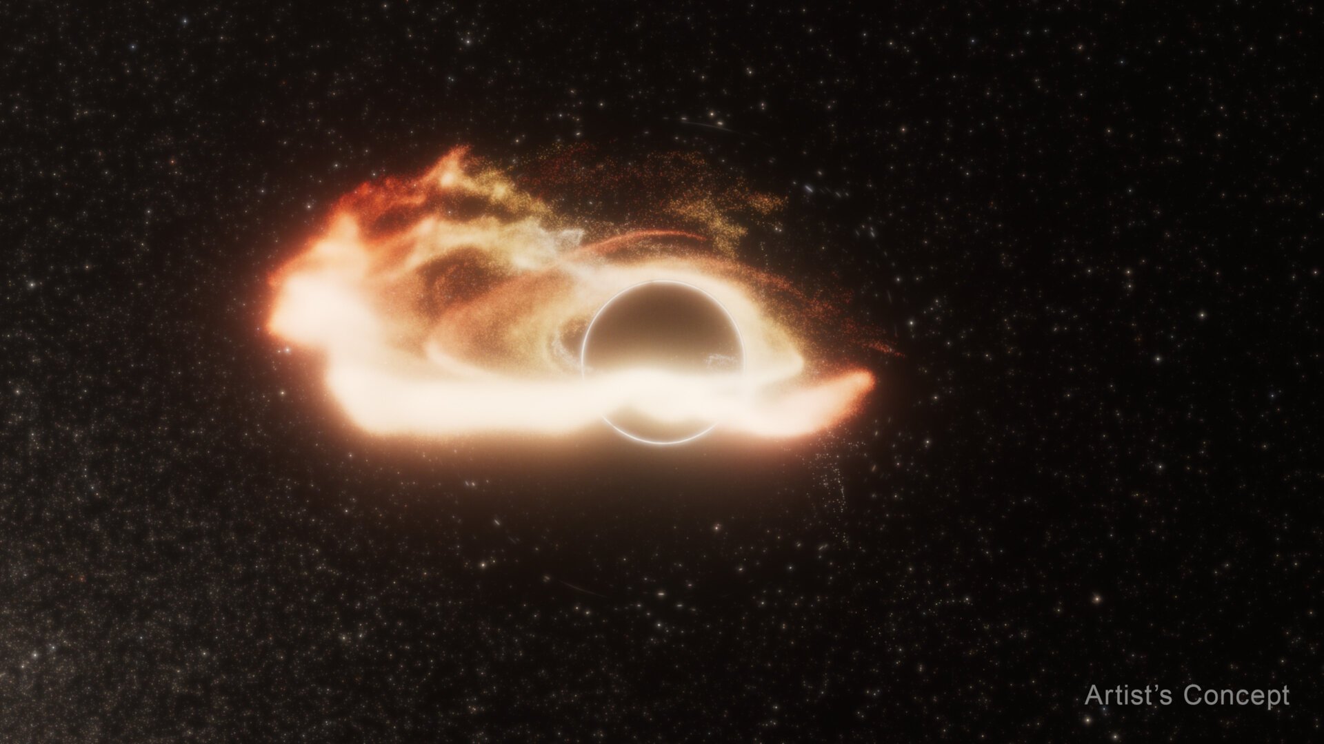 Rogue Supermassive Black Hole Devours Star Outside Galaxy's Core