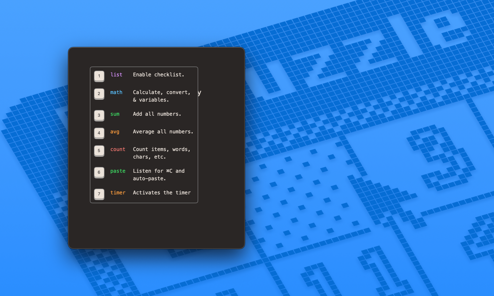 Invoking operator in the Antinote app for macOS.