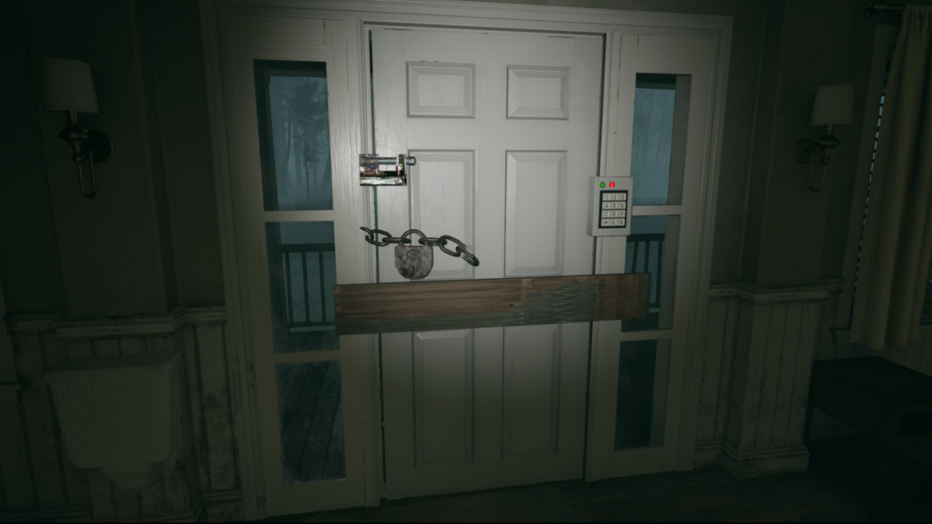 Locked door in the horror game Banshee.