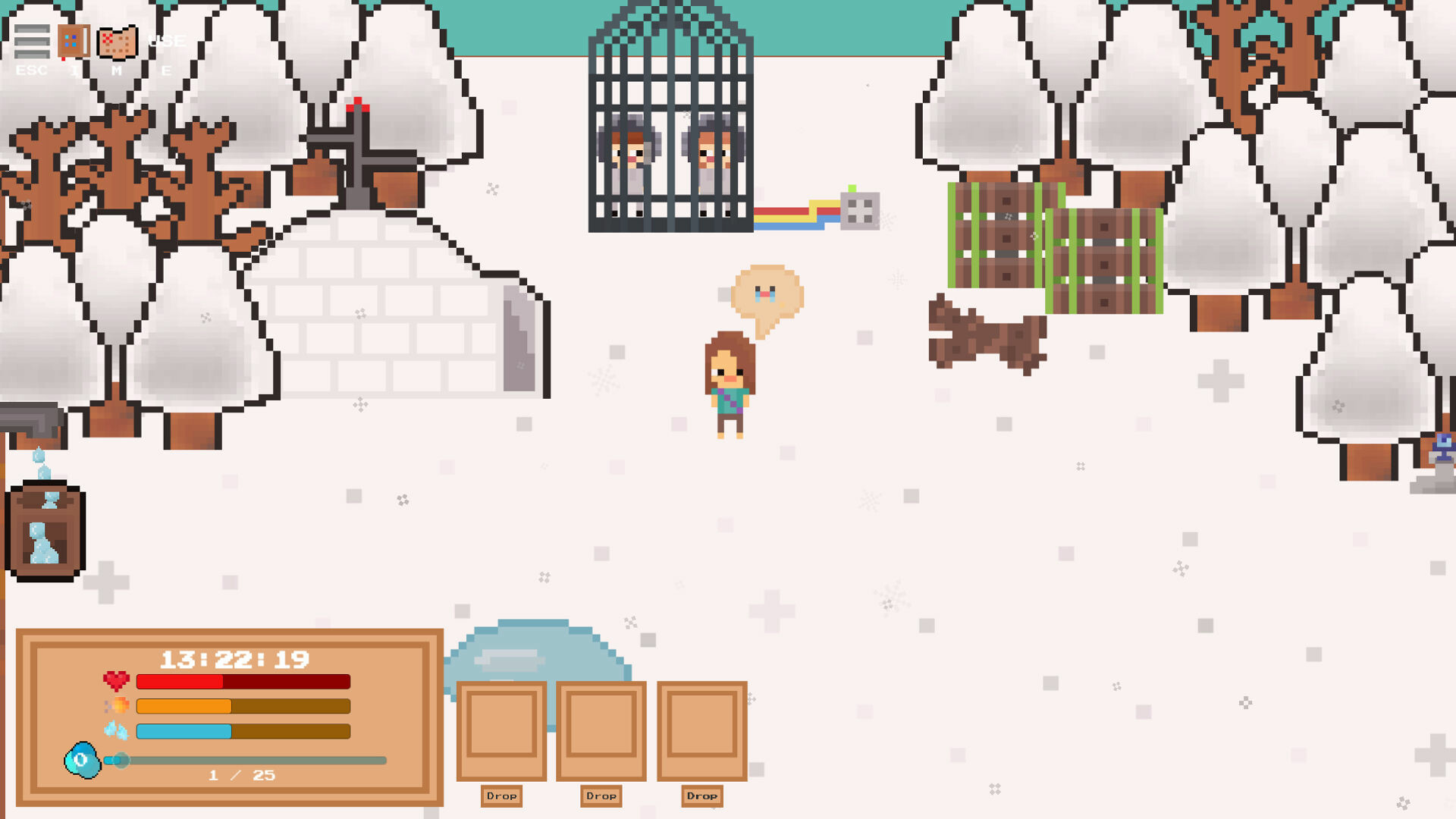 Winter landscape in the open-world game FALARMA.