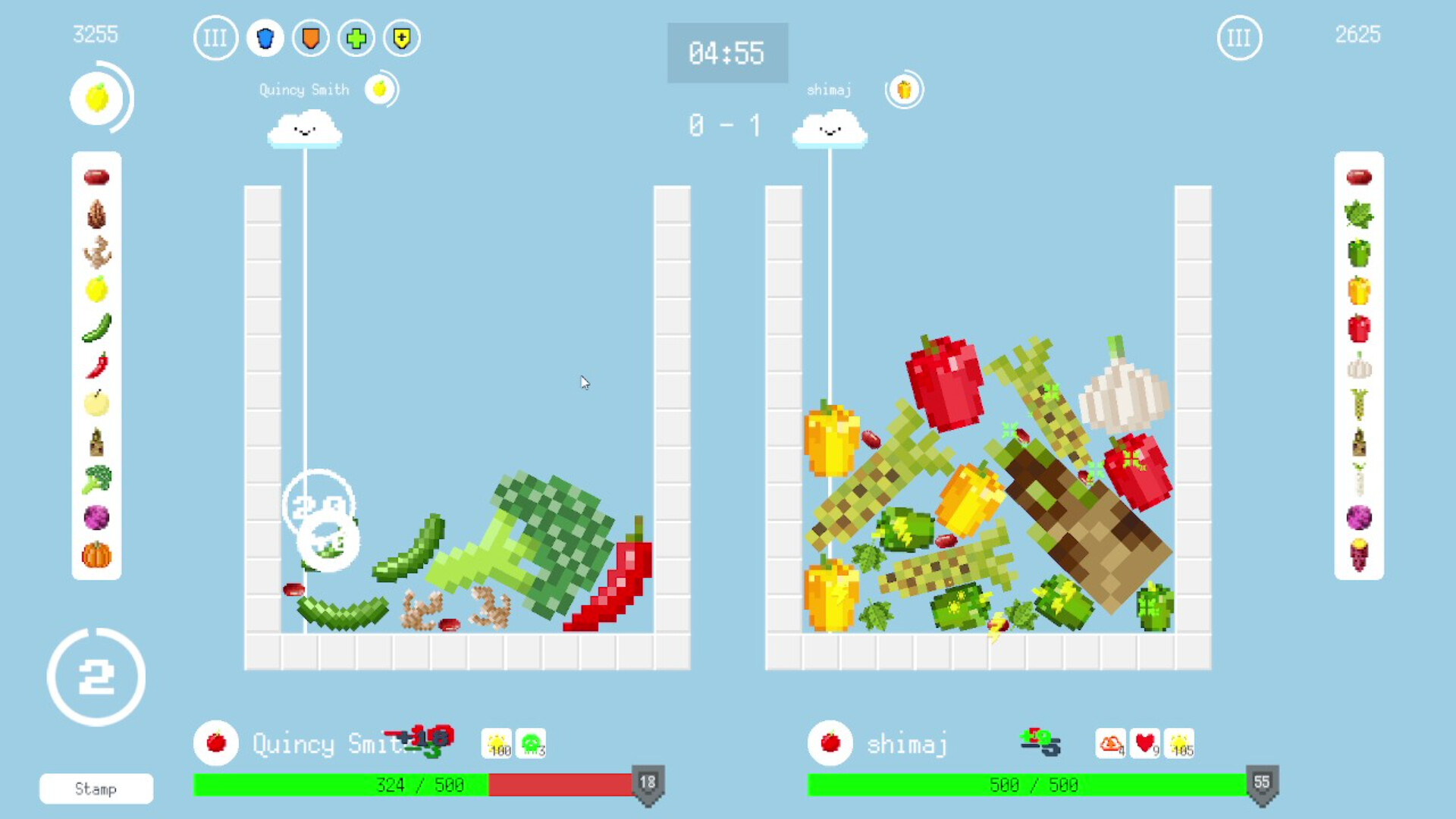 Gameplay screenshot of the puzzle game Nanika Game Online.