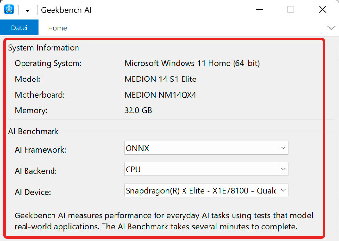 Using Geekbench AI