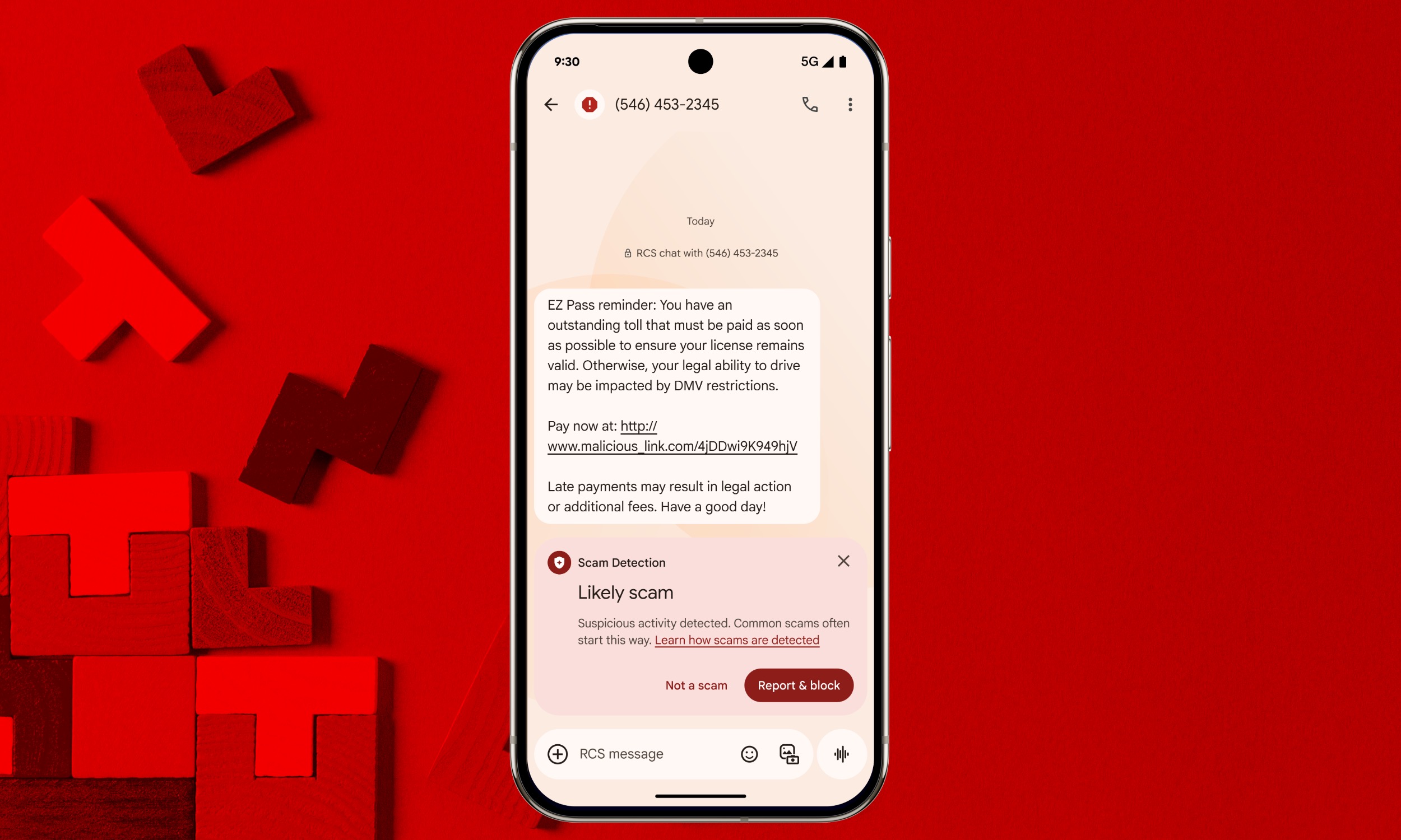 Scam detection in Android messages.