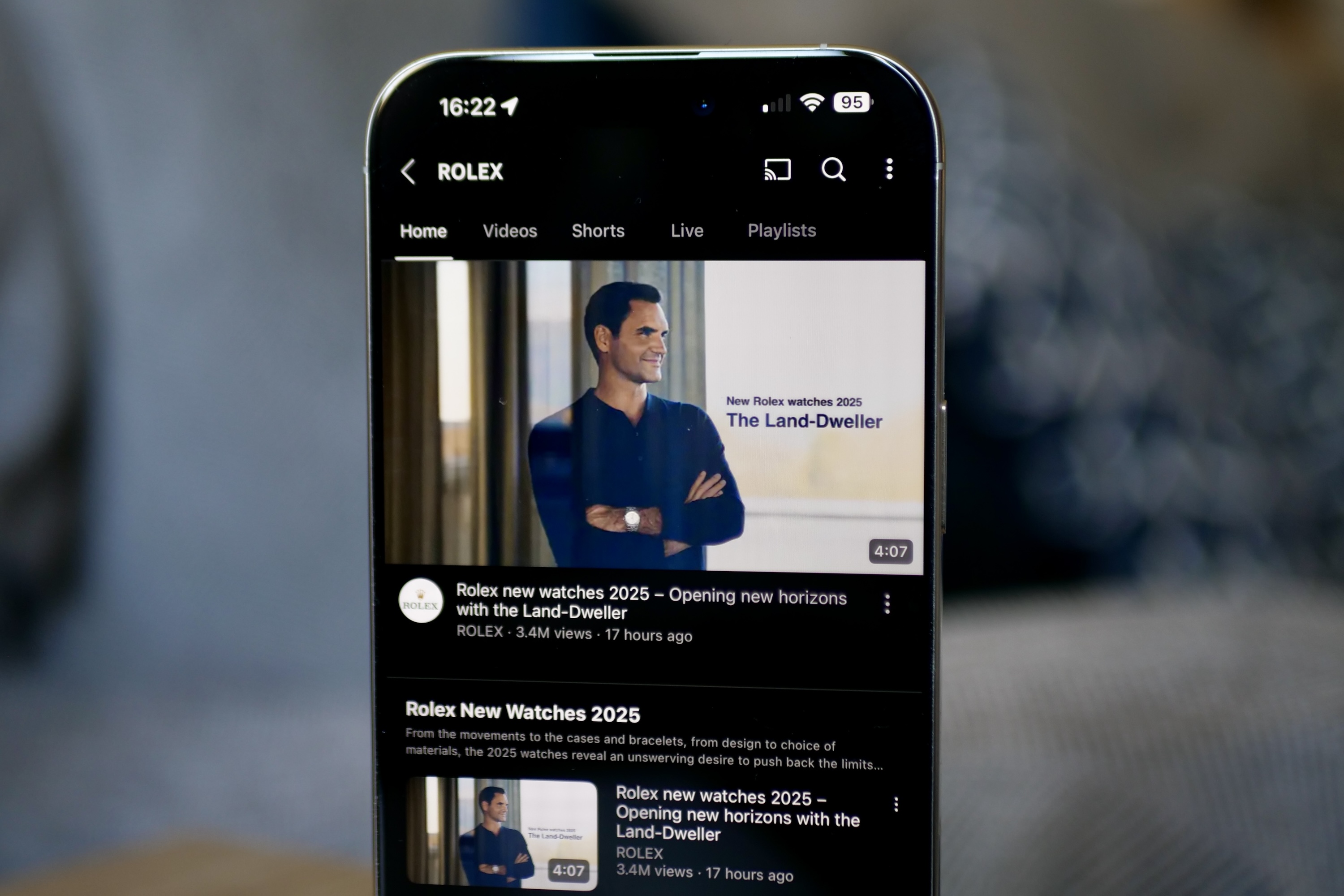The official launch video of the Rolex Land Dweller on an iPhone 16 Pro Max.