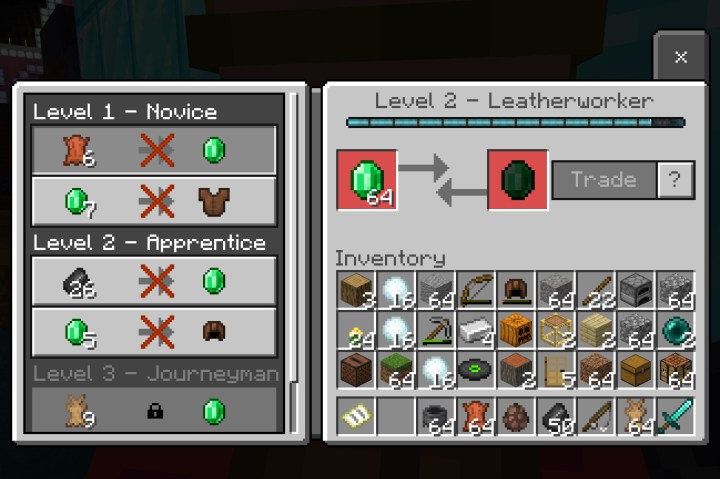 Minecraft Trade with Leatherworker