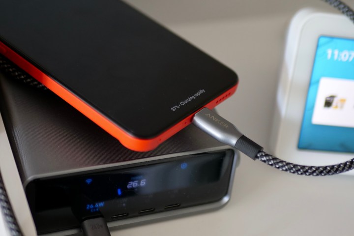 The CMF Phone 2 Pro on charge.