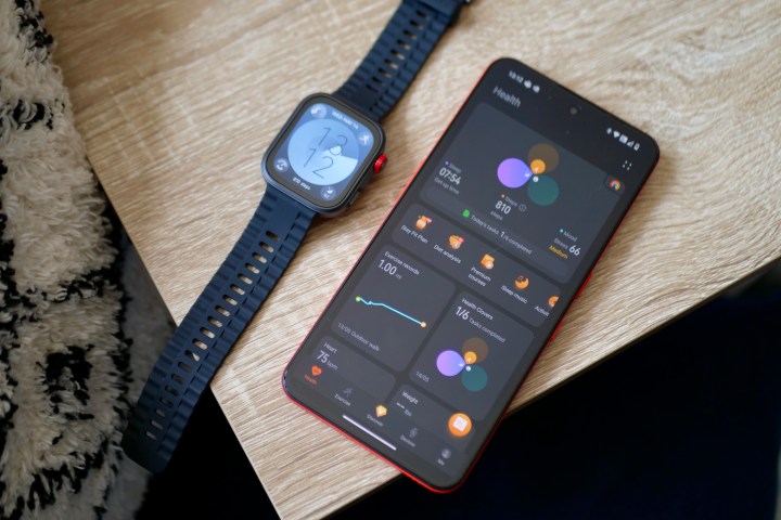 The Huawei Watch Fit 4 Pro and the Huawei Health app.