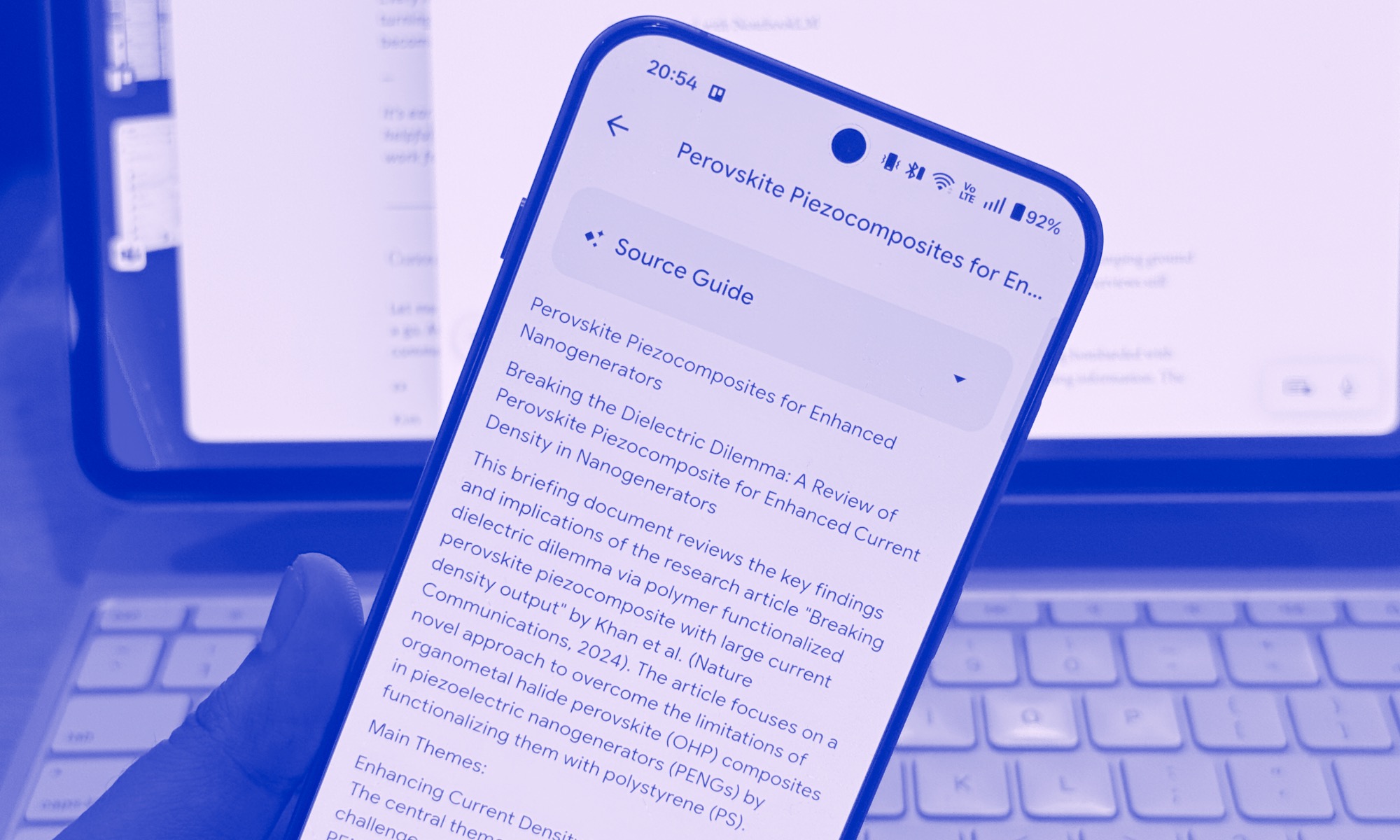 The NotebookLM app running smoothly on an Android phone, highlighting its cross-platform availability for AI-powered note-taking and organization.
