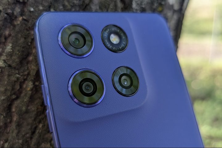 Close-up view of the Moto G Stylus 2025's dual rear camera system and LED flash