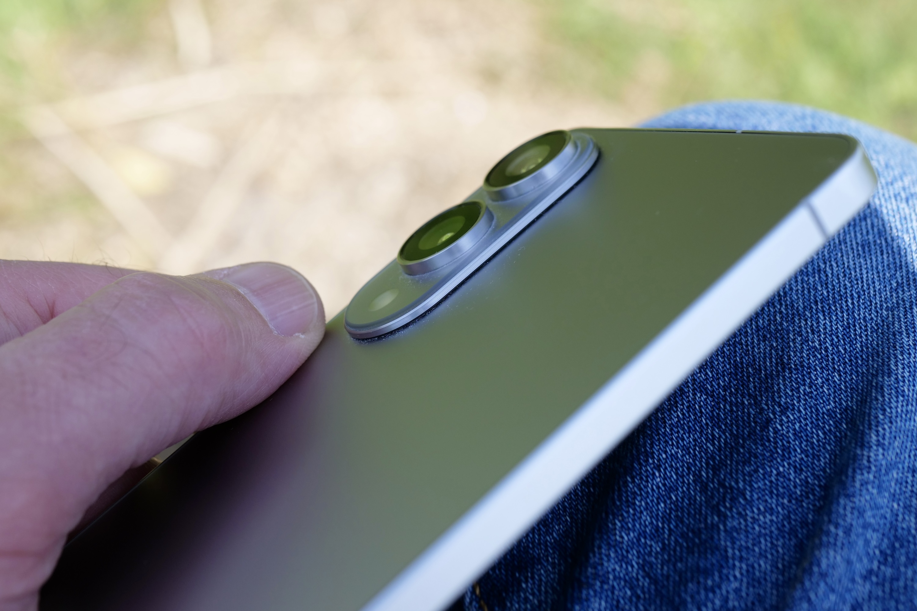 Slim profile of the Samsung Galaxy S25 Edge showcasing its thin design and camera bump.