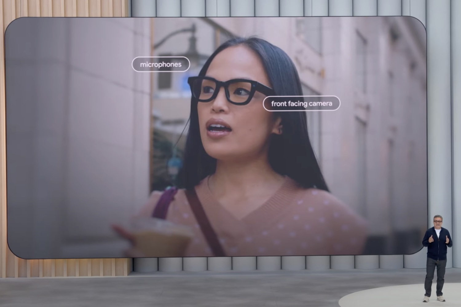 Glimpse of Google's experimental Android XR smart glasses demo at I/O 2025.