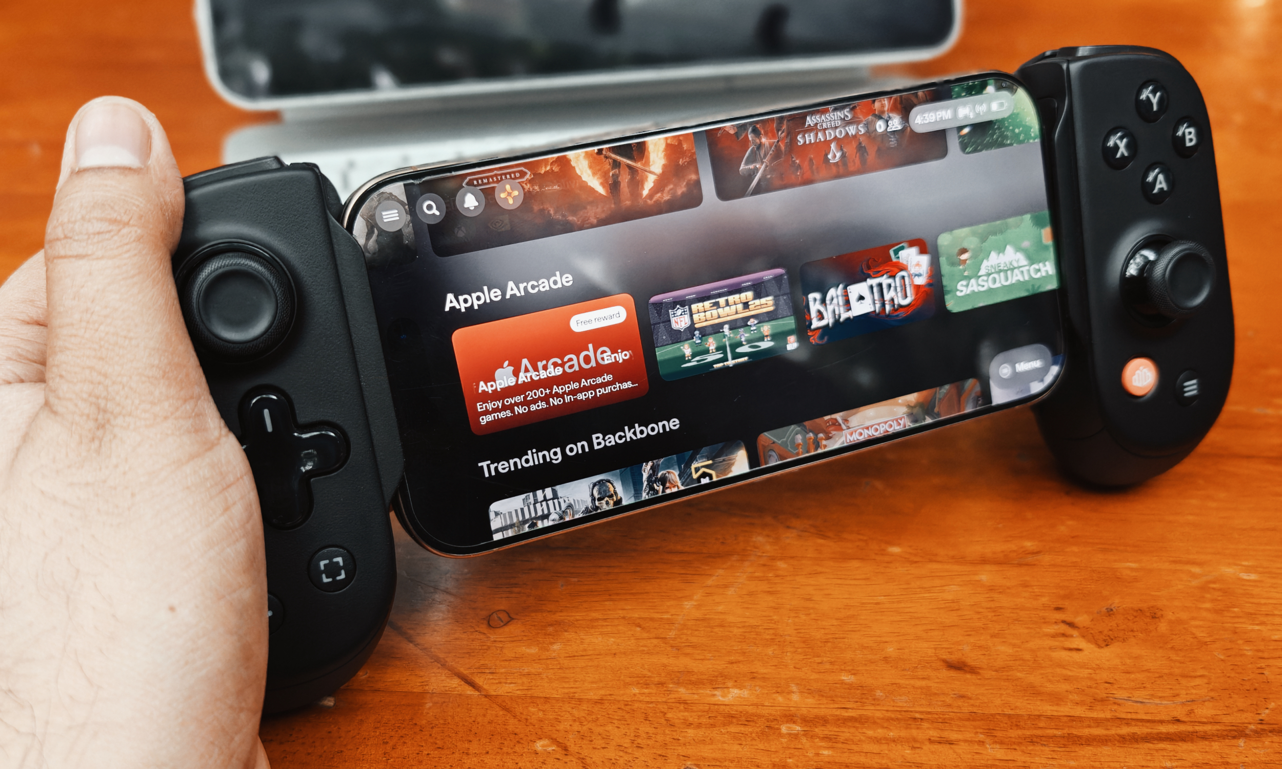 The Backbone mobile app interface displaying a library of game titles, illustrating a potential design for a revived Game Center.