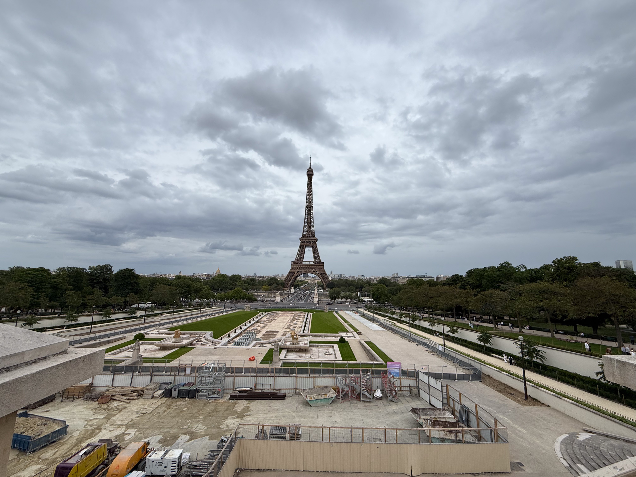 Ultrawide shot of the Eiffel Tower captured on the iPhone 16 Pro.