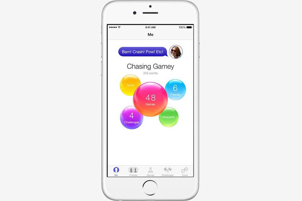 Screenshot of the original Game Center app interface on an iPhone, showcasing its dedicated app icon and layout before its removal from iOS.