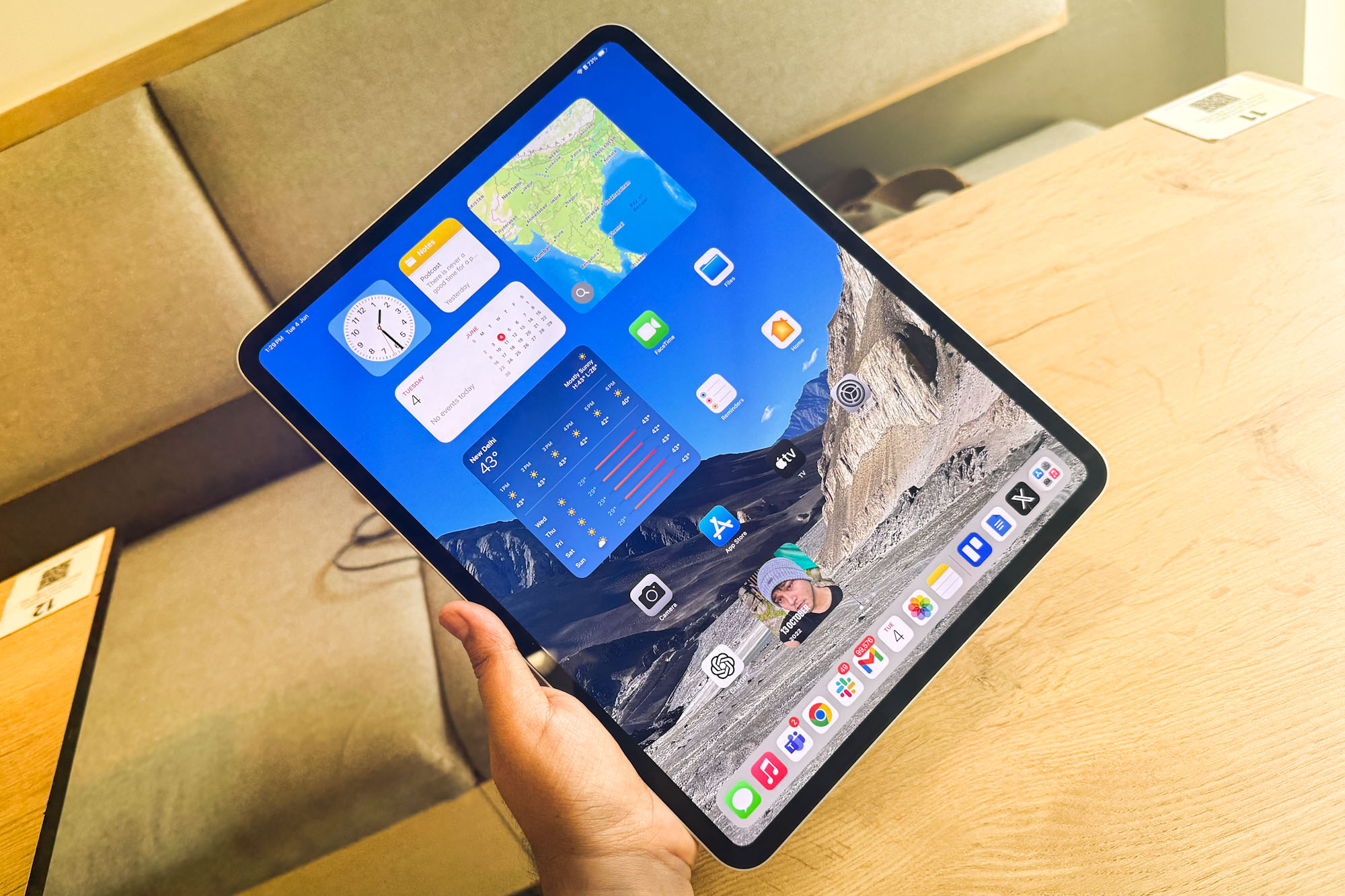 Home screen interface of the powerful M4 iPad Pro with app icons