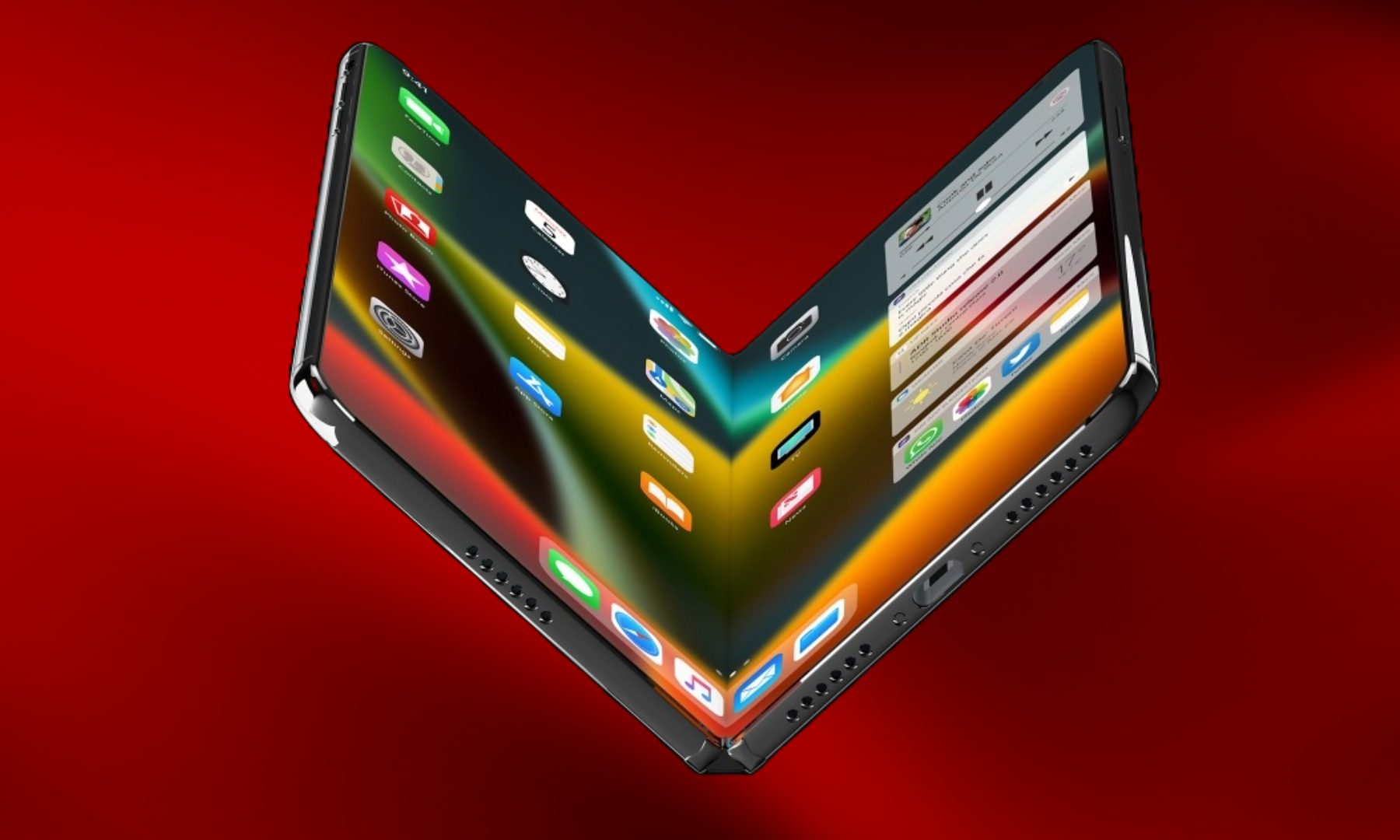 Semi-open state of a foldable iPhone concept