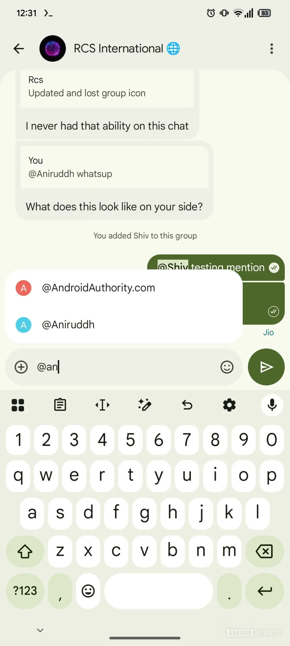 Google Messages Mentions Feature