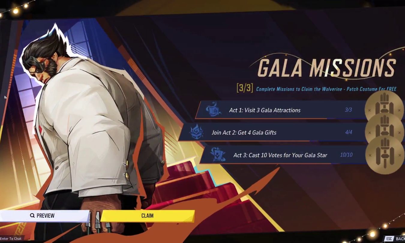 Marvel Rivals Gala Missions reward