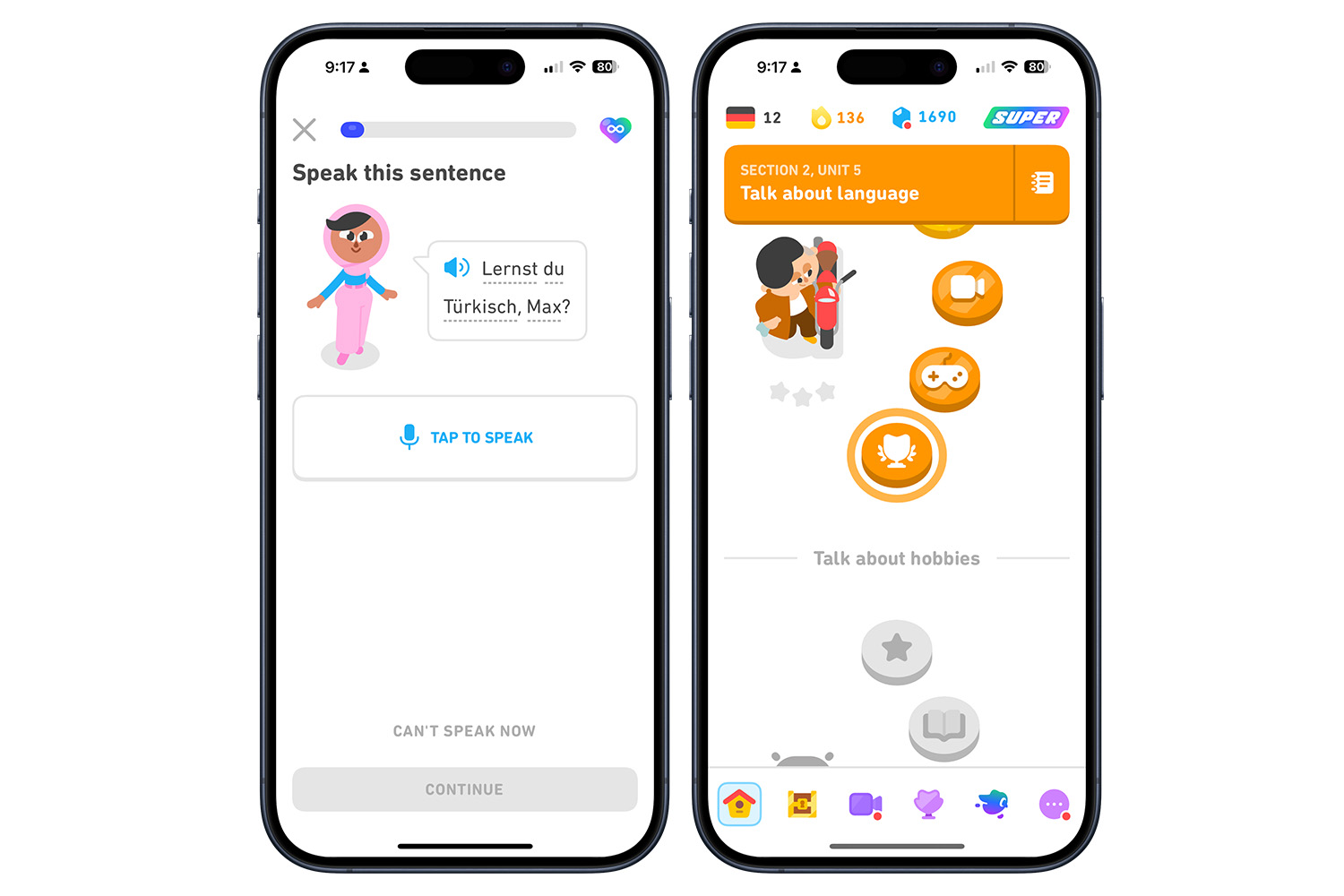 Duolingo app.