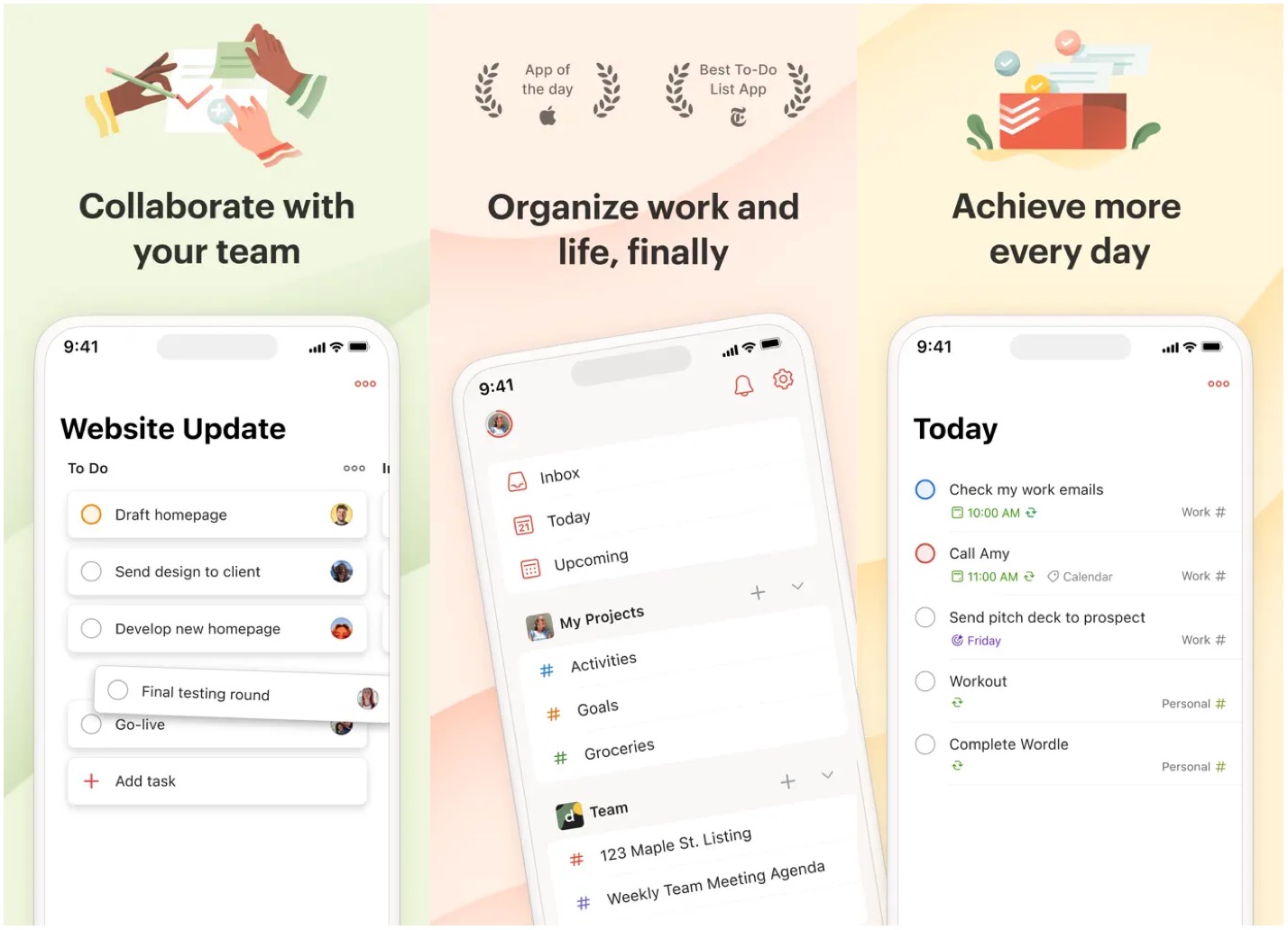 Todoist app for iPhone.