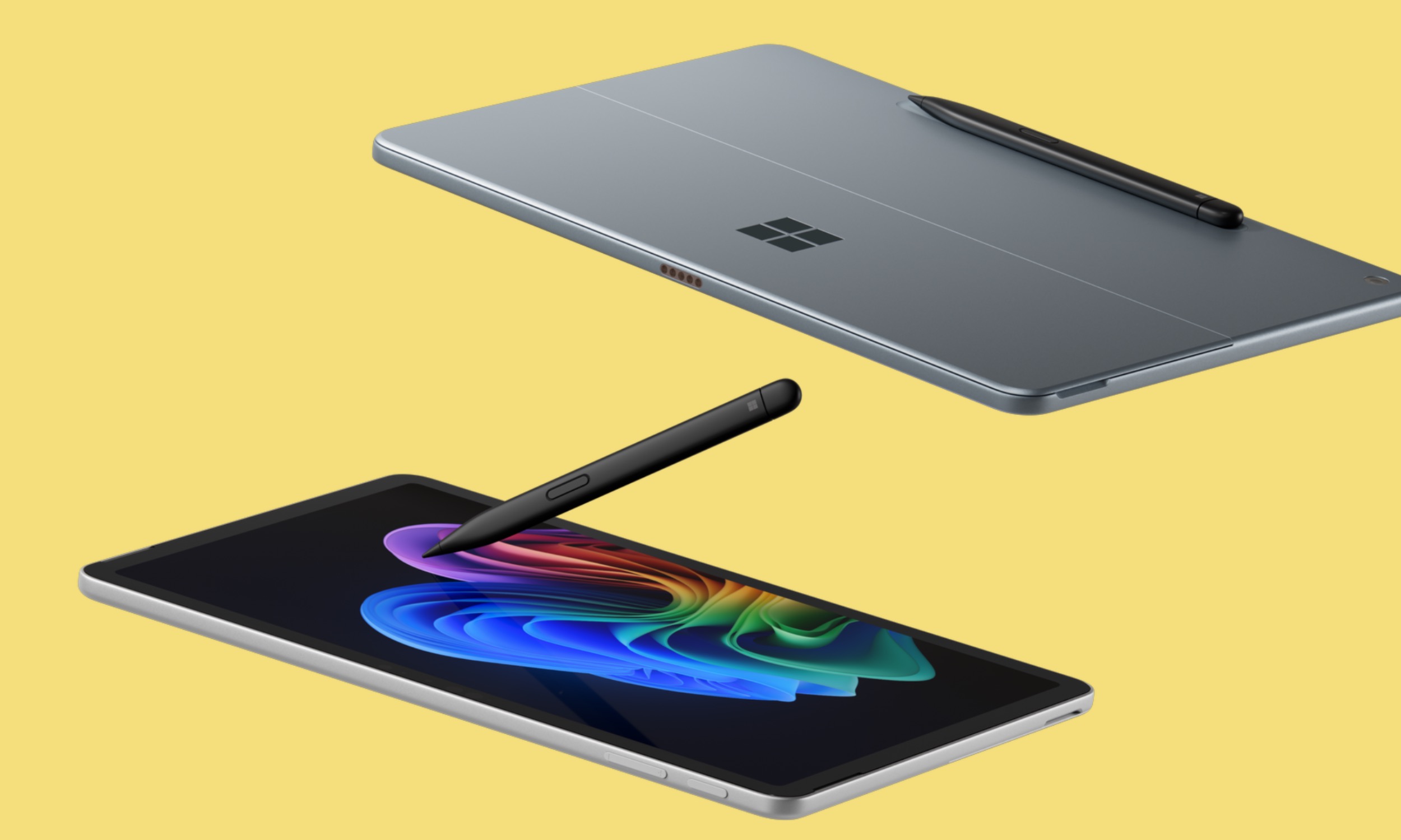 Microsoft Surface Pro 12-inch depicted from top and bottom.