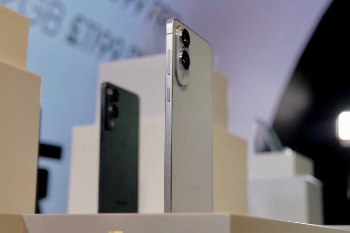 Side view of the Samsung Galaxy S25 Edge showcasing its slim profile.