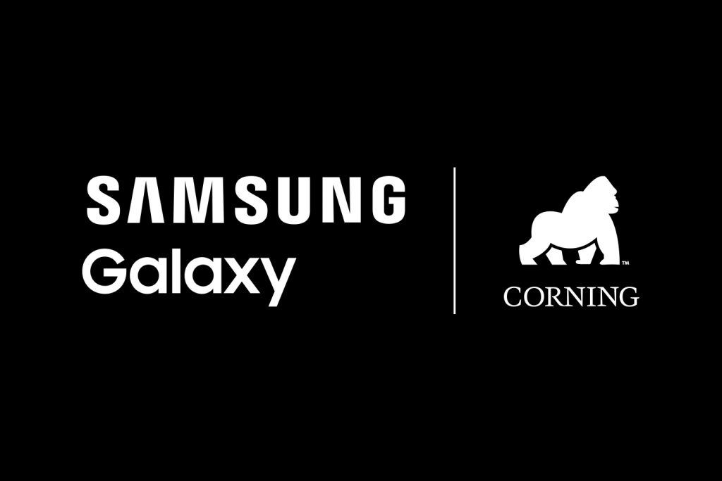 Samsung Galaxy and Corning logos side-by-side