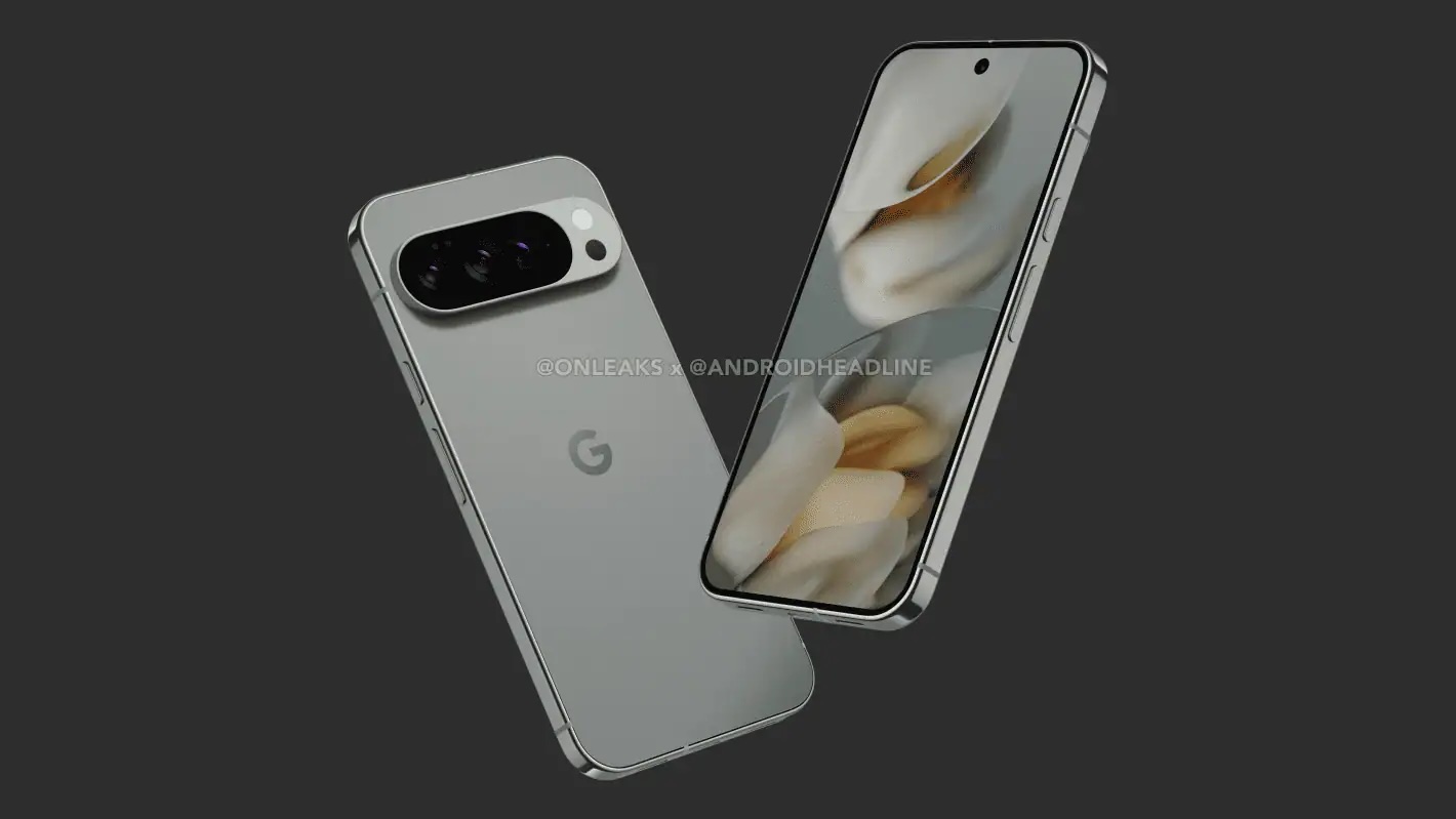 Alleged Google Pixel 10 Pro render showcasing its design, expected to be similar to the Pixel 9, placing emphasis on software and AI innovations.