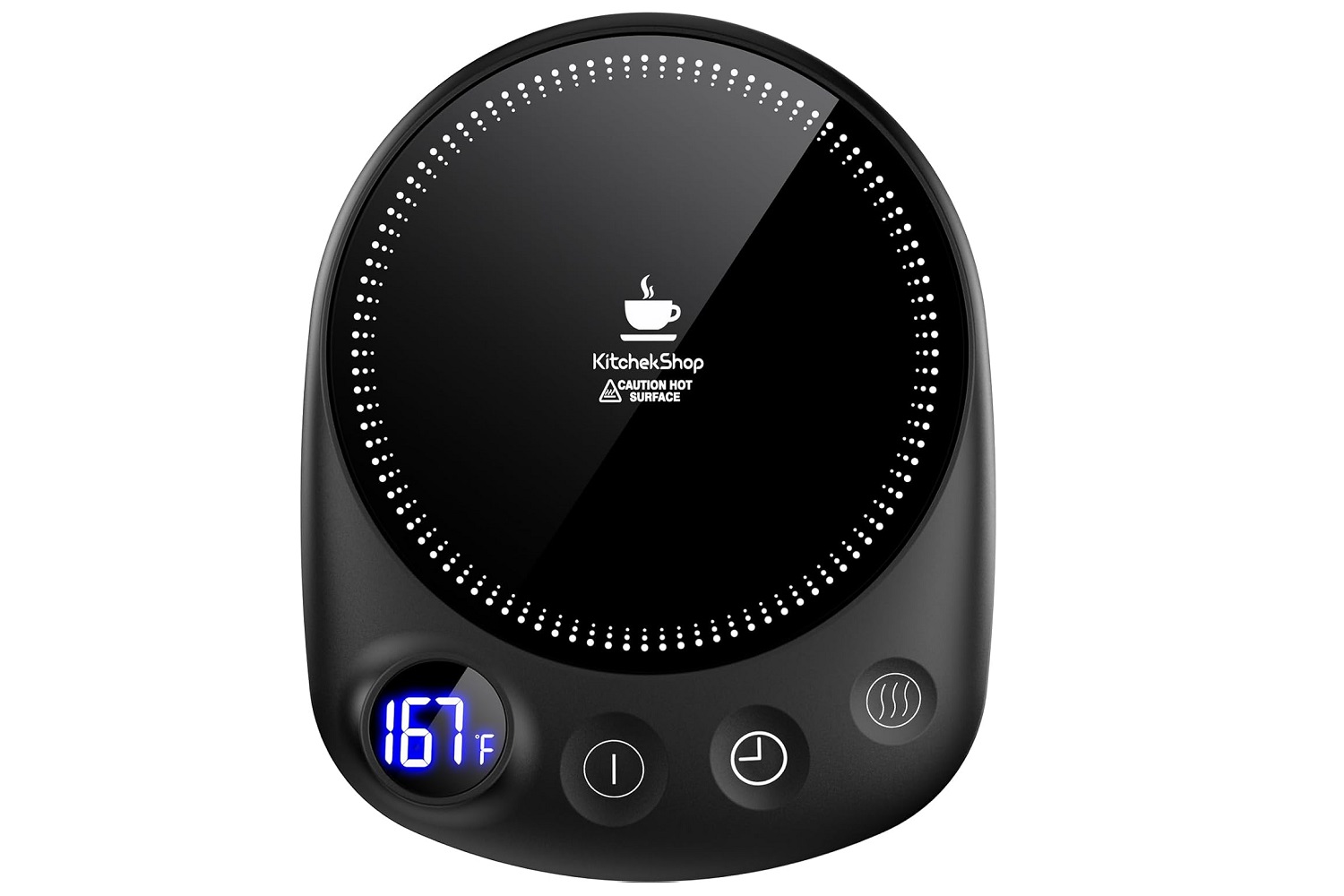 KitchekShop electric coffee mug warmer device shown on a plain white background.