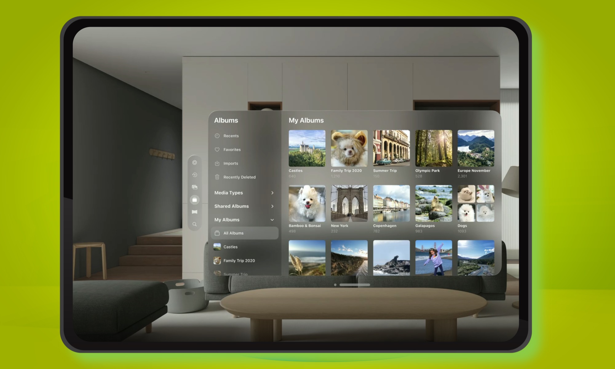 Finder window concept on iPadOS 26 displaying the layered glassmorphism design.