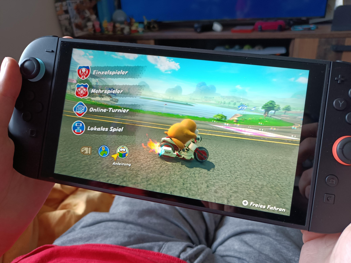 Gameplay screenshot of Mario Kart World on Nintendo Switch 2, showcasing its graphics as a key launch title.