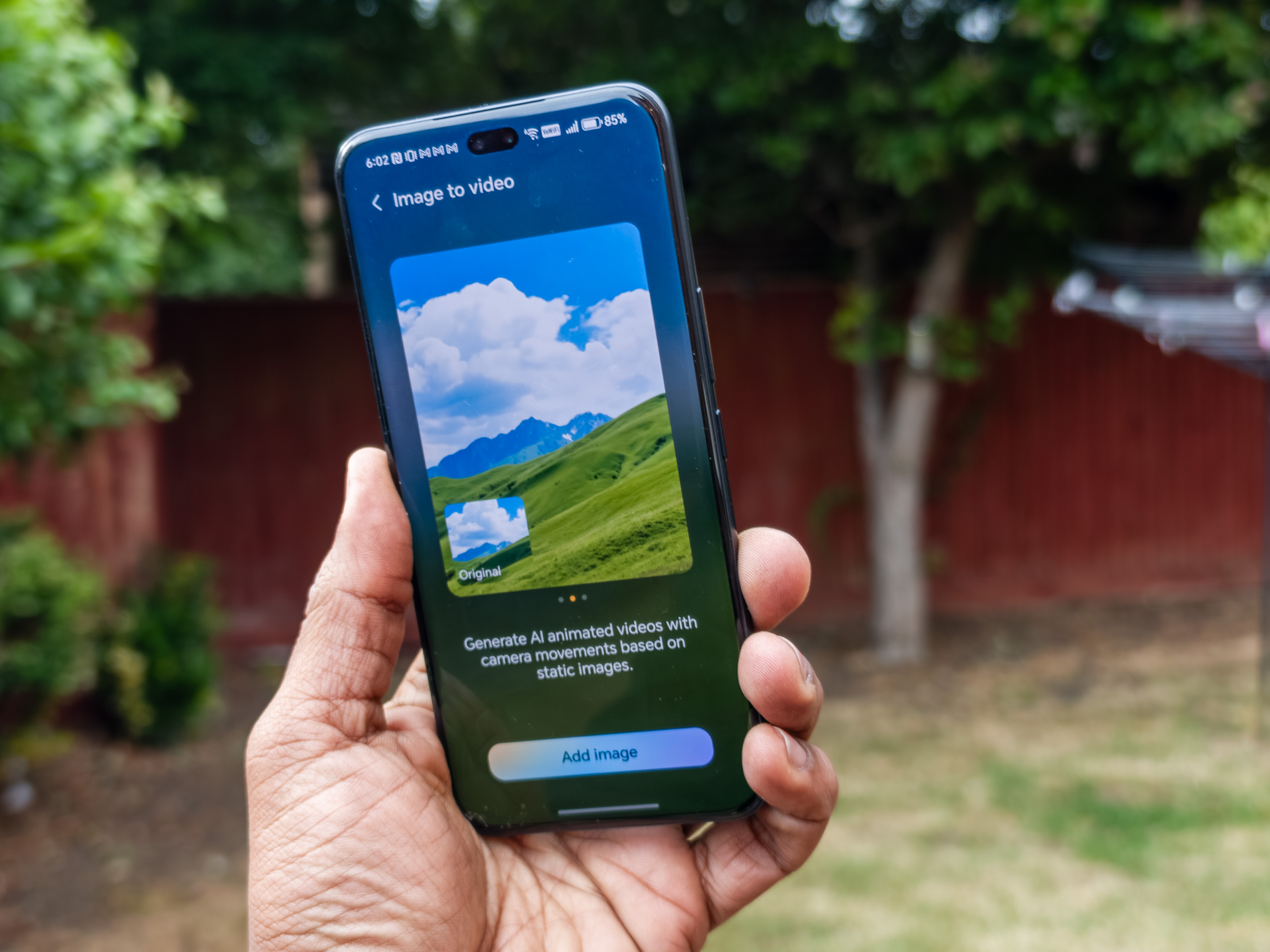 Honor 400 Pro showcasing its AI Image to Video feature powered by Google Veo 2, displaying a generated video preview on screen.