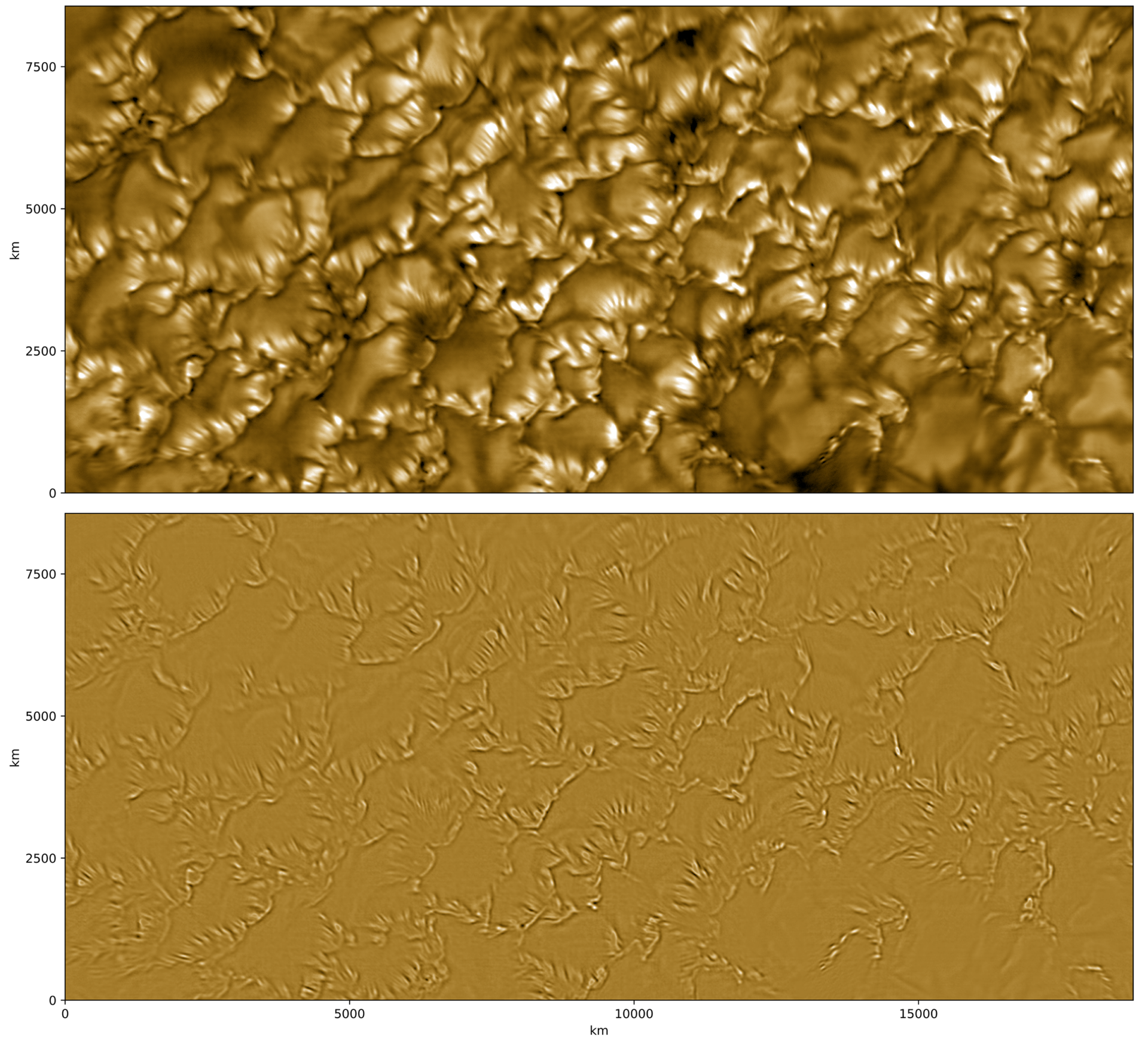 Detailed view of photospheric striations, fine thread-like magnetic structures on the Sun's surface captured by the Inouye Solar Telescope.