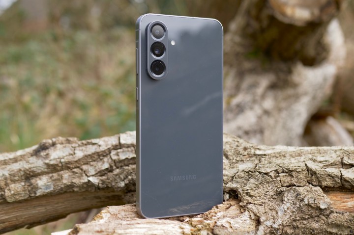 Rear view of the Samsung Galaxy A56 showcasing its camera array and sleek design.